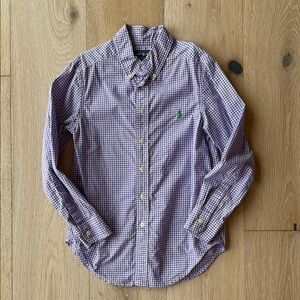 Ralph Lauren Boys' Purple Gingham Button-Down Shirt